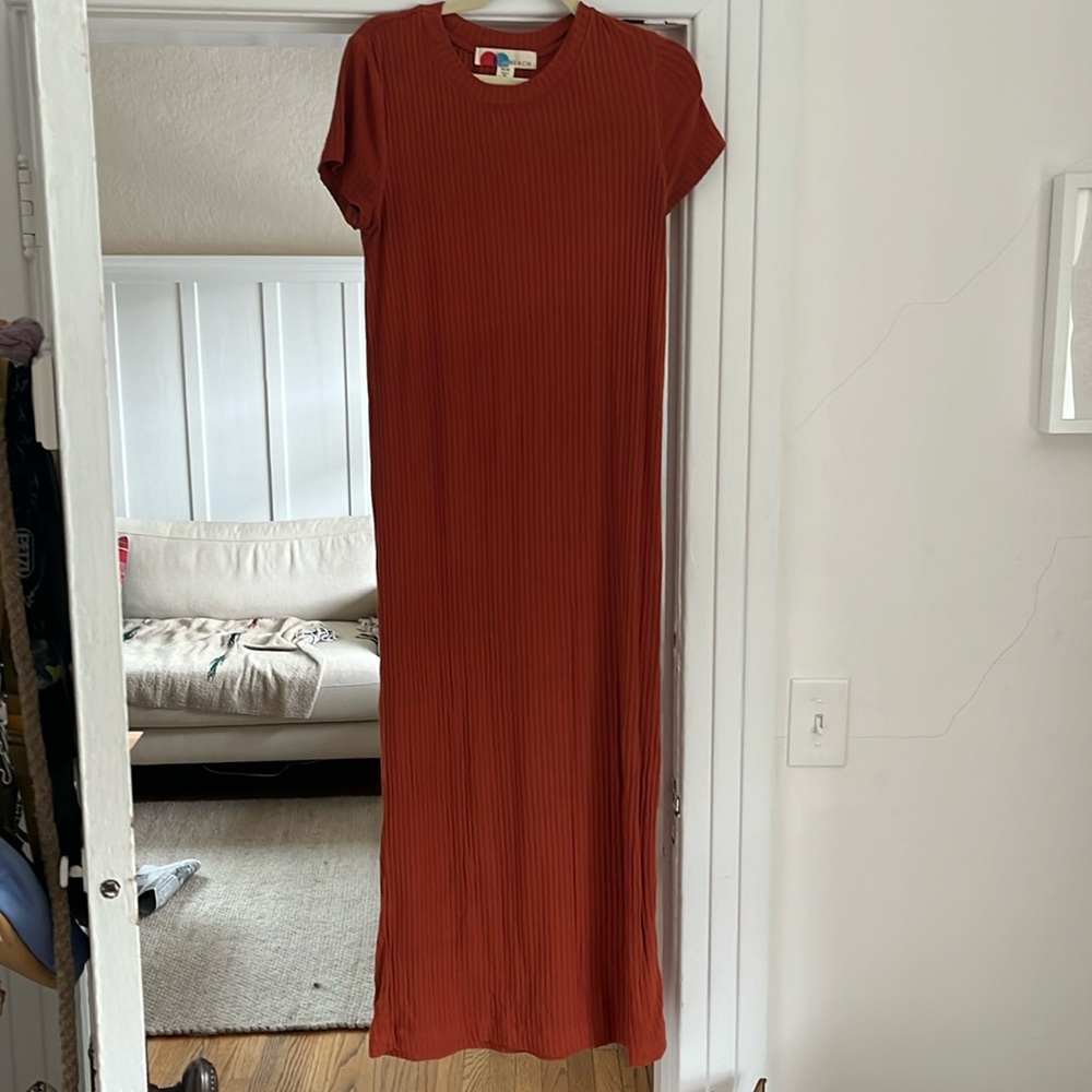 Burnt orange maxi dress